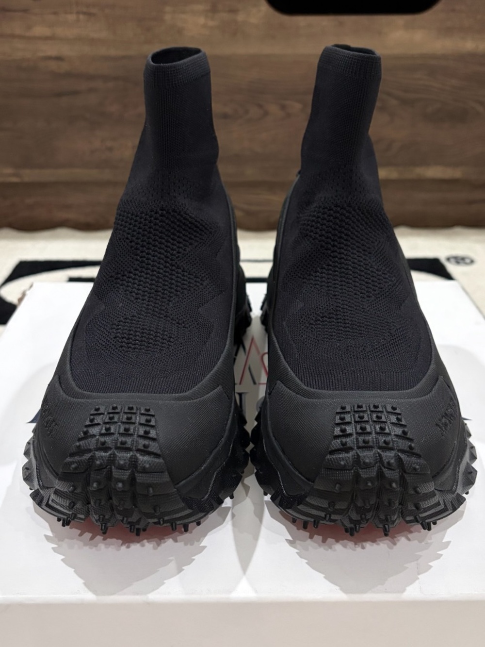 Moncler Trailgrip Knit Sock High Top Sneaker - Black 43eu - Picture 4 of 14
